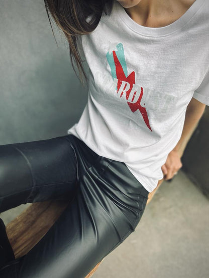 Polera 100% algodón pima, Stardust blanca