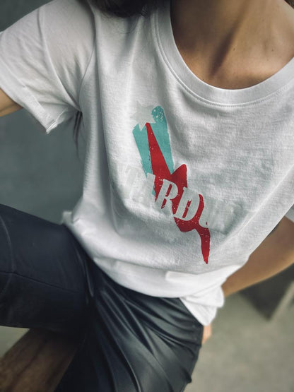 Polera 100% algodón pima, Stardust blanca