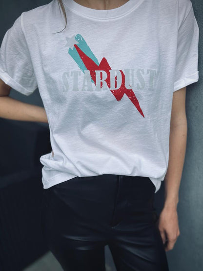 Polera 100% algodón pima, Stardust blanca