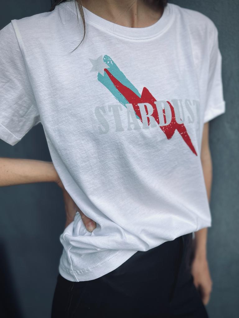 Polera 100% algodón pima, Stardust blanca