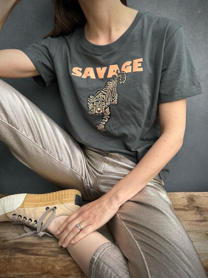 Polera 100% algodón pima, Savage charcoal