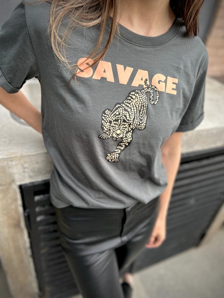 Polera 100% algodón pima, Savage charcoal