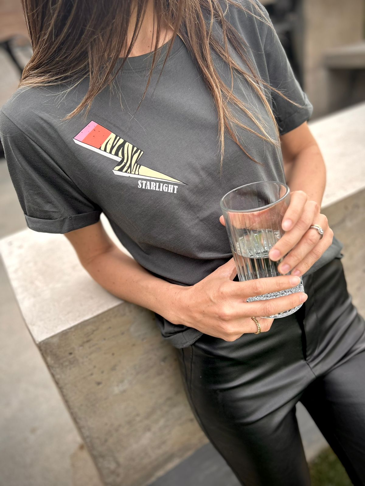 Polera 100% algodón pima, Starlight charcoal