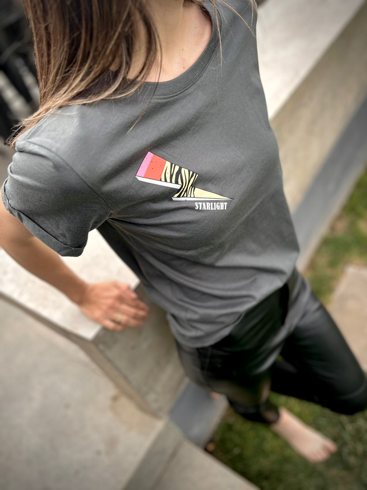 Polera 100% algodón pima, Starlight charcoal