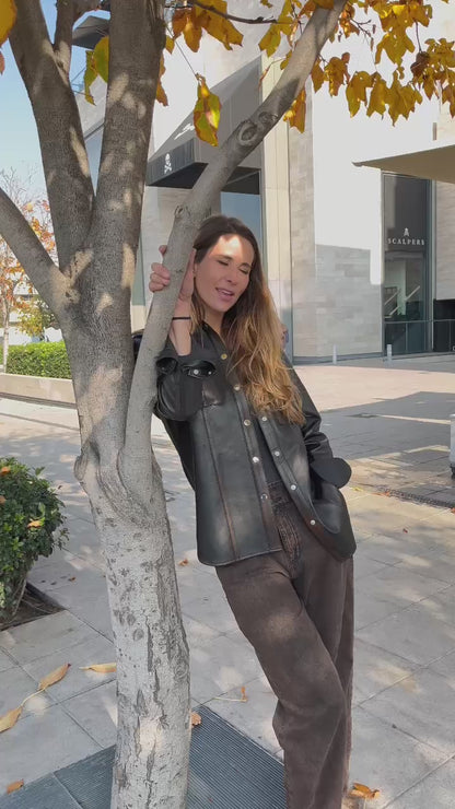 Camisa Stone 100% cuero ovino